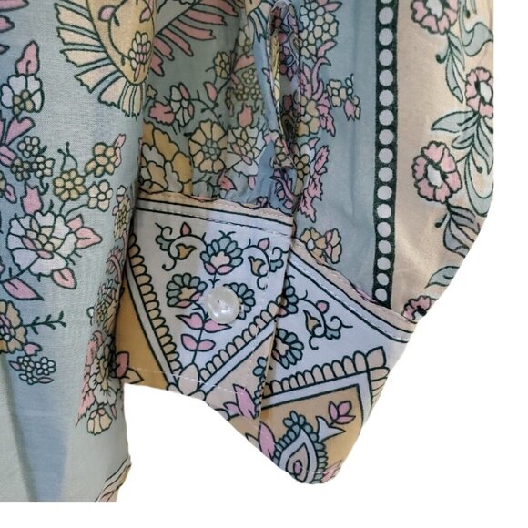 Soft Surroundings Blouse Petite Medium Long Sleeve Floral Paisley Tabitha Tunic - Picture 4 of 10
